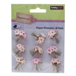 Paper Flowers – 9 Mini Bouquets