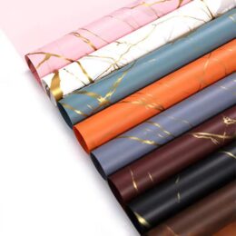 Marble Finish Flower Wrapping Sheets – Premium Gloss with Golden Veins