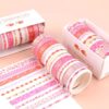 Pink Heart Themed Washi Tape Set (10 Rolls)