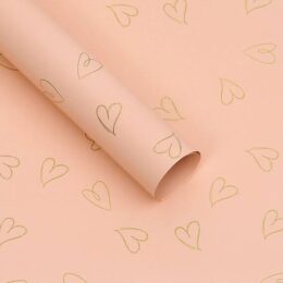Heart Print Matte Finish Wrapping Sheets – Assorted Colors - 04 Champagne