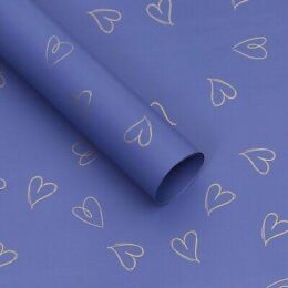 Heart Print Matte Finish Wrapping Sheets – Assorted Colors - 09 Blue Gold