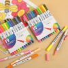12-Color Dual Tip Brush & Fine Liner Pen Set