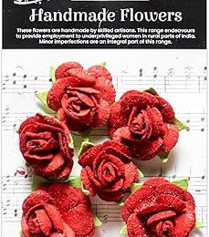 Little Birdie Red Glitter Rosebuds – 6pcs