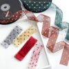 Polka Dots Organza Ribbons — 2 Metres | Premium Sheer Dot Design for Crafts & Decor