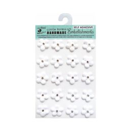 Little Birdie Self-Adhesive Mini Embellishment Blossoms – White