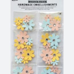 Mini Pastel Glitter Flowers – 24 pcs (Assorted Colors)