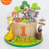 Jungle Safari Animal Cake Topper Set – Adorable Safari Theme Party Decoration