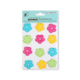 Little Birdie Self-Adhesive Rainbow Embellishment Flowers