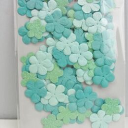 Mint & Aqua Foam Flower Mix – 30pcs